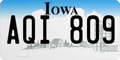 IA license plate AQI809