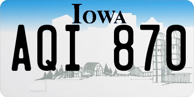 IA license plate AQI870