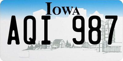 IA license plate AQI987