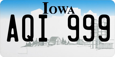 IA license plate AQI999