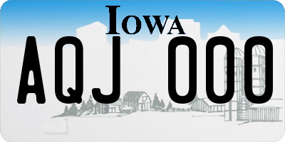 IA license plate AQJ000