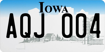 IA license plate AQJ004