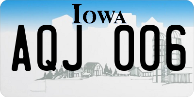 IA license plate AQJ006