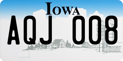IA license plate AQJ008