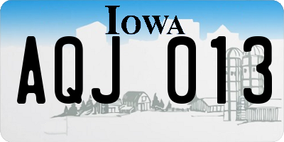 IA license plate AQJ013