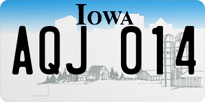 IA license plate AQJ014