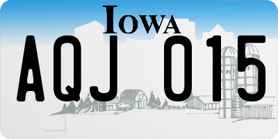 IA license plate AQJ015