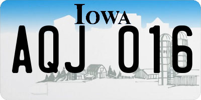 IA license plate AQJ016