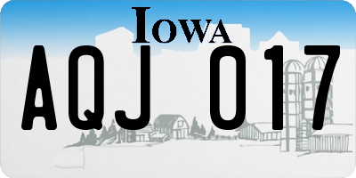 IA license plate AQJ017