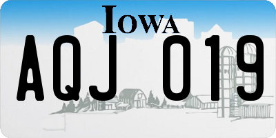 IA license plate AQJ019