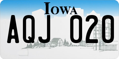 IA license plate AQJ020