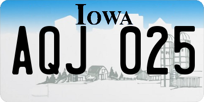 IA license plate AQJ025