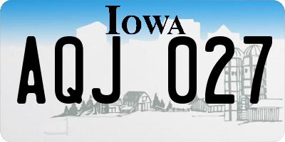 IA license plate AQJ027