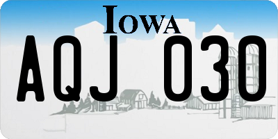 IA license plate AQJ030