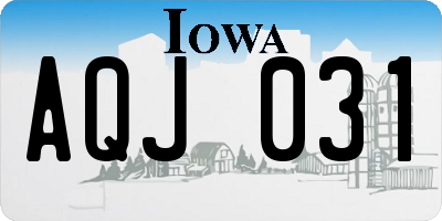 IA license plate AQJ031