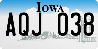 IA license plate AQJ038
