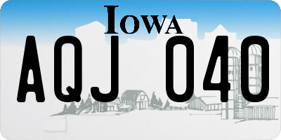 IA license plate AQJ040