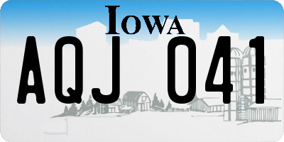 IA license plate AQJ041