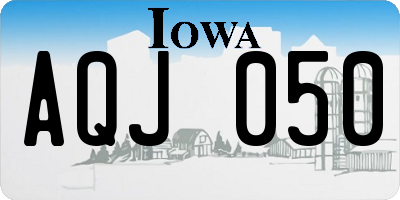 IA license plate AQJ050