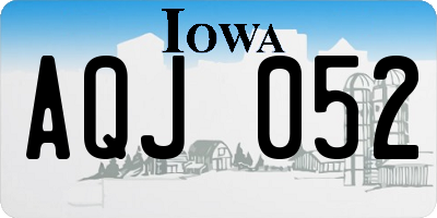 IA license plate AQJ052