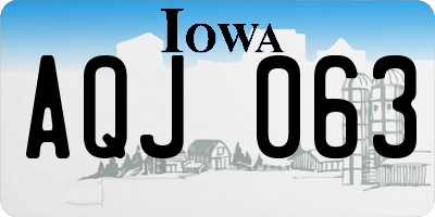 IA license plate AQJ063