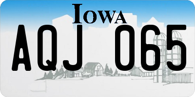 IA license plate AQJ065