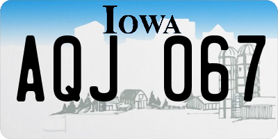IA license plate AQJ067
