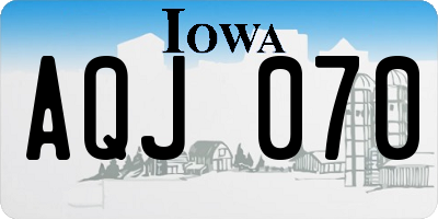 IA license plate AQJ070