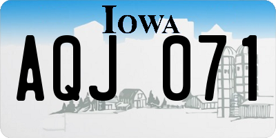 IA license plate AQJ071