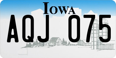 IA license plate AQJ075