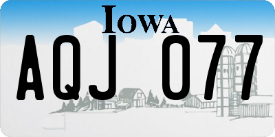 IA license plate AQJ077