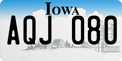 IA license plate AQJ080