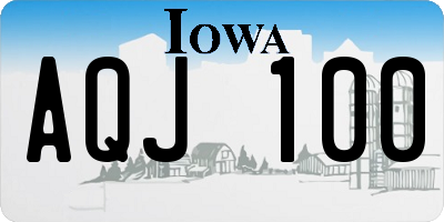 IA license plate AQJ100