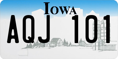 IA license plate AQJ101