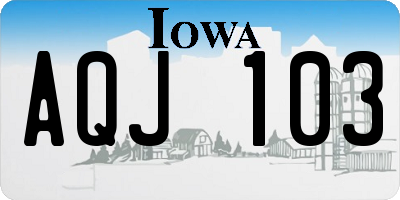 IA license plate AQJ103