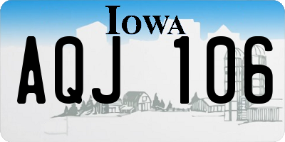 IA license plate AQJ106
