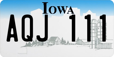 IA license plate AQJ111