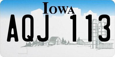 IA license plate AQJ113