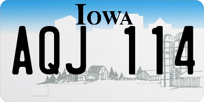 IA license plate AQJ114