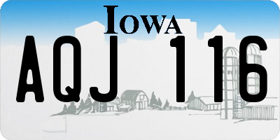 IA license plate AQJ116