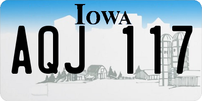 IA license plate AQJ117