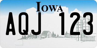 IA license plate AQJ123