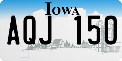 IA license plate AQJ150