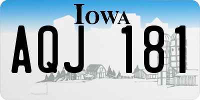 IA license plate AQJ181