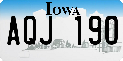 IA license plate AQJ190