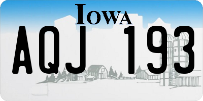 IA license plate AQJ193