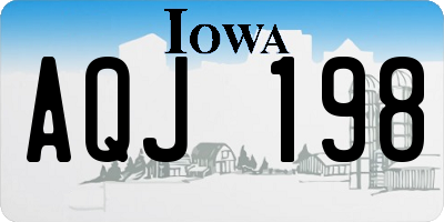 IA license plate AQJ198