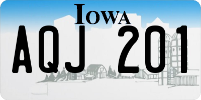 IA license plate AQJ201