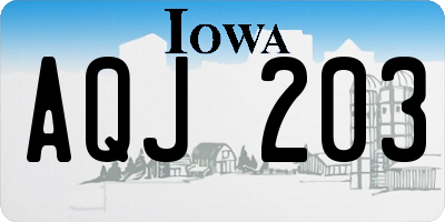 IA license plate AQJ203