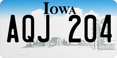 IA license plate AQJ204